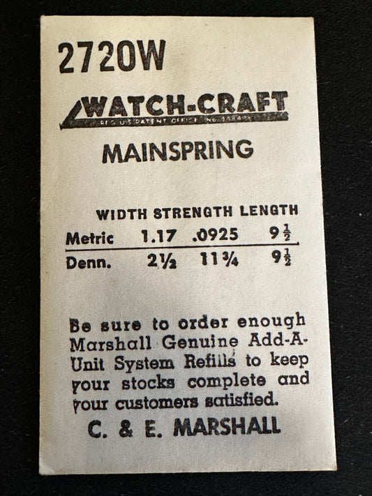 WATCH-CRAFT Mainspring 2720W for ETA caliber 980, 984 - Alloy