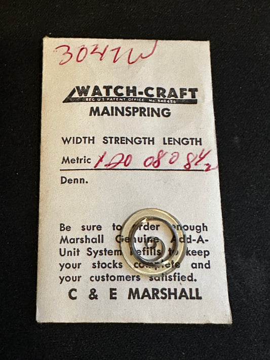 WATCH-CRAFT Mainspring 3047W for MST 288, 299, Otero 37, 39, 137, 139, 391, 1371, 1391 - Alloy