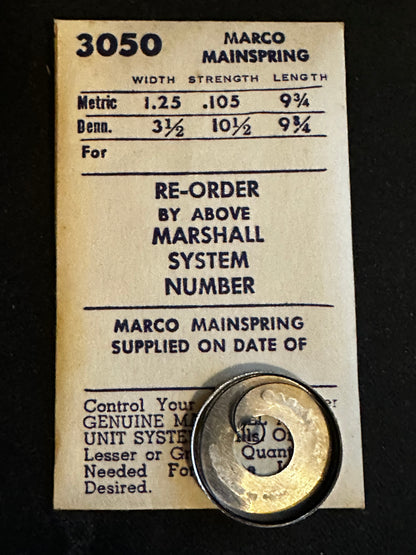 Marco Mainspring #3050 for Admiral 174, Reconvilier 174, Marc Favre 126 - Steel