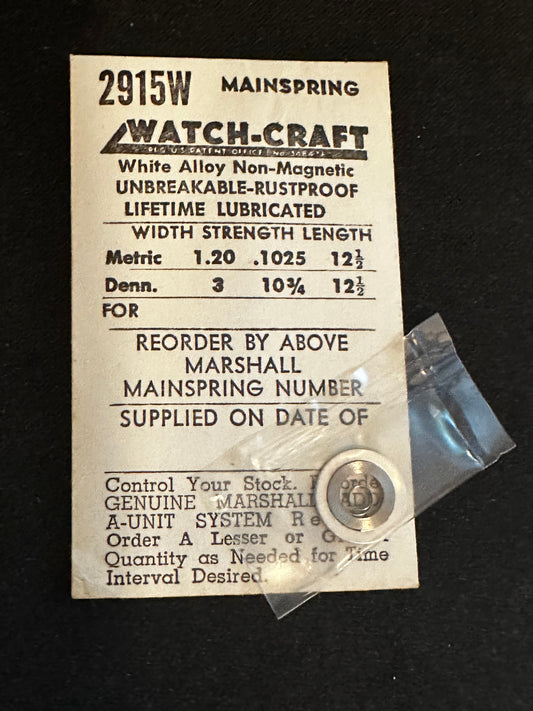 WATCH-CRAFT Mainspring 2915W for Tavannes 067, 068, 074, 174 - Alloy