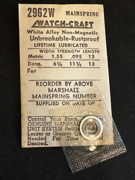 WATCH-CRAFT Mainspring 2962W for Universal 262, Buren 380, AS 574, 954, Unitas 560 - Alloy