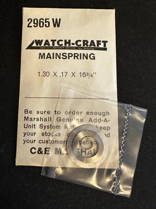 WATCH-CRAFT Mainspring 2965W for AS 1058, 1065, 1069, 1136, Concord 178, Movado 627 - Alloy