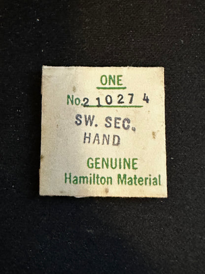 Hamilton Factory Sweep Second Hand for 8/0s grade 735 - 748, Gilt Baton No. 210274