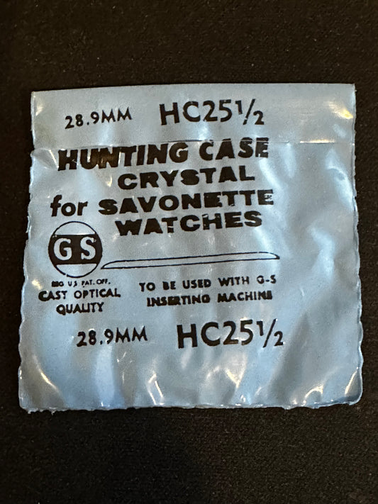 GS HC 25½ Hunting Case Pocket Watch Crystal 28.9mm - New