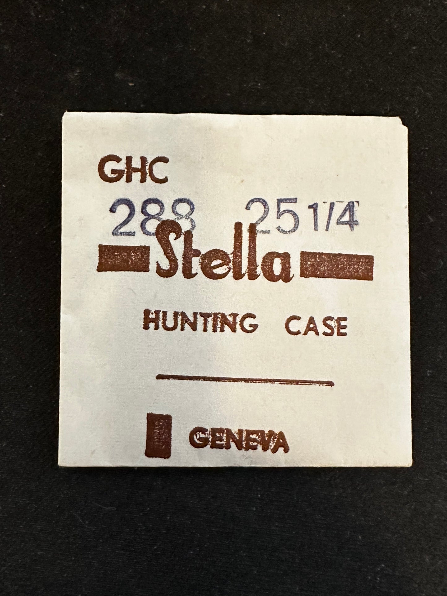 Stella GHC Hunting Case Crystal 28.8mm (size 25¼) - New
