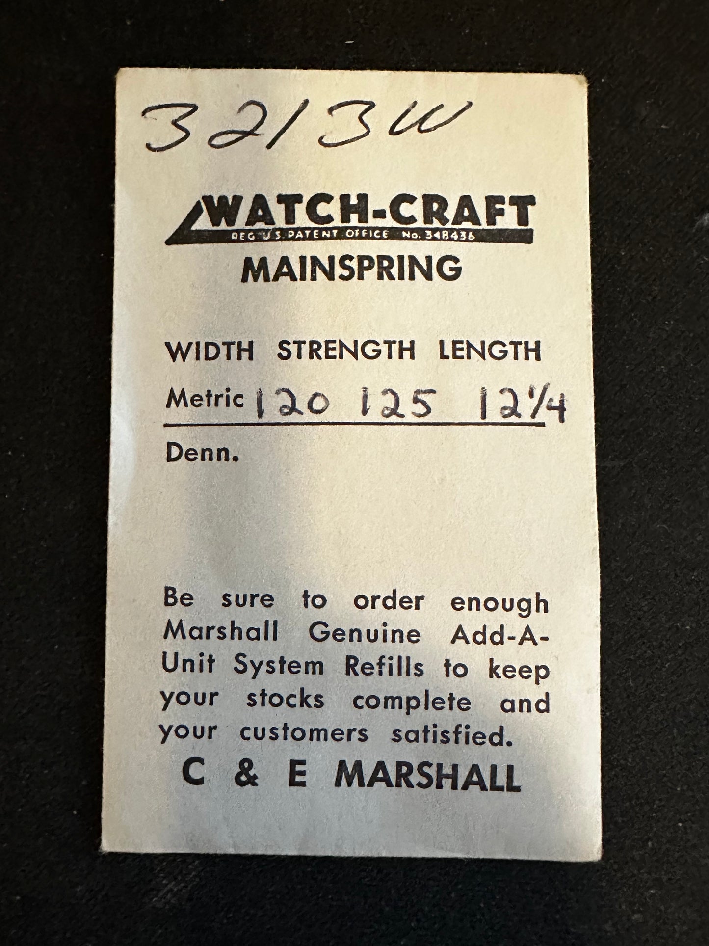 WATCH-CRAFT Mainspring 3213W for Font 55, 72, 551, 552 - Alloy