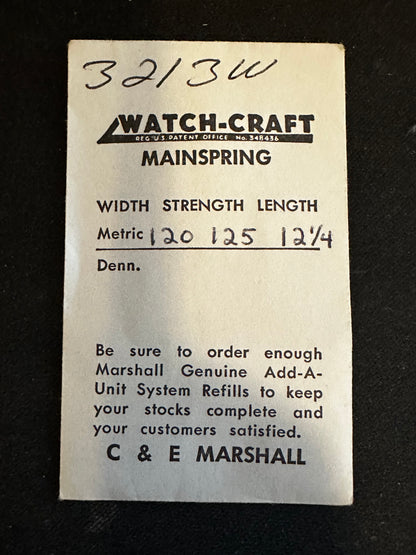WATCH-CRAFT Mainspring 3213W for Font 55, 72, 551, 552 - Alloy