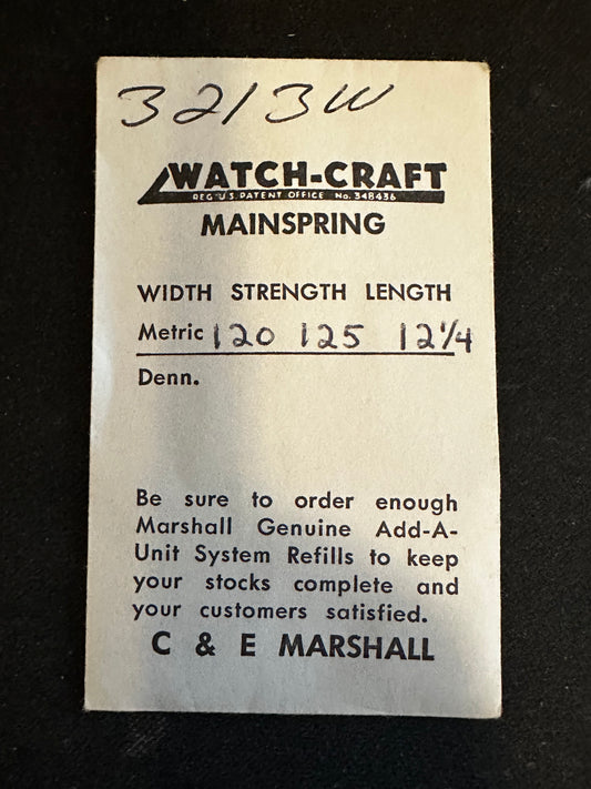 WATCH-CRAFT Mainspring 3213W for Font 55, 72, 551, 552 - Alloy