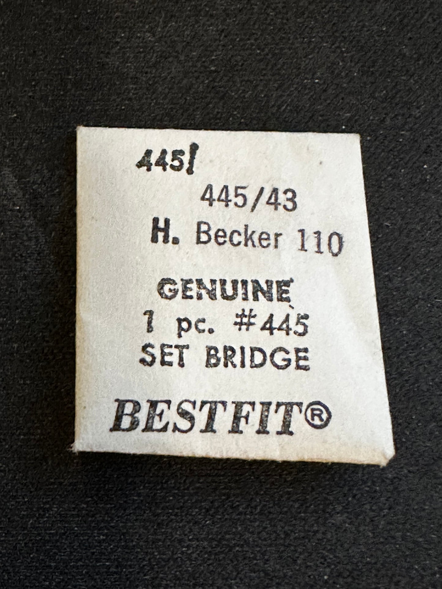 Bestfit Set Bridge for H. Becker caliber 110 - new