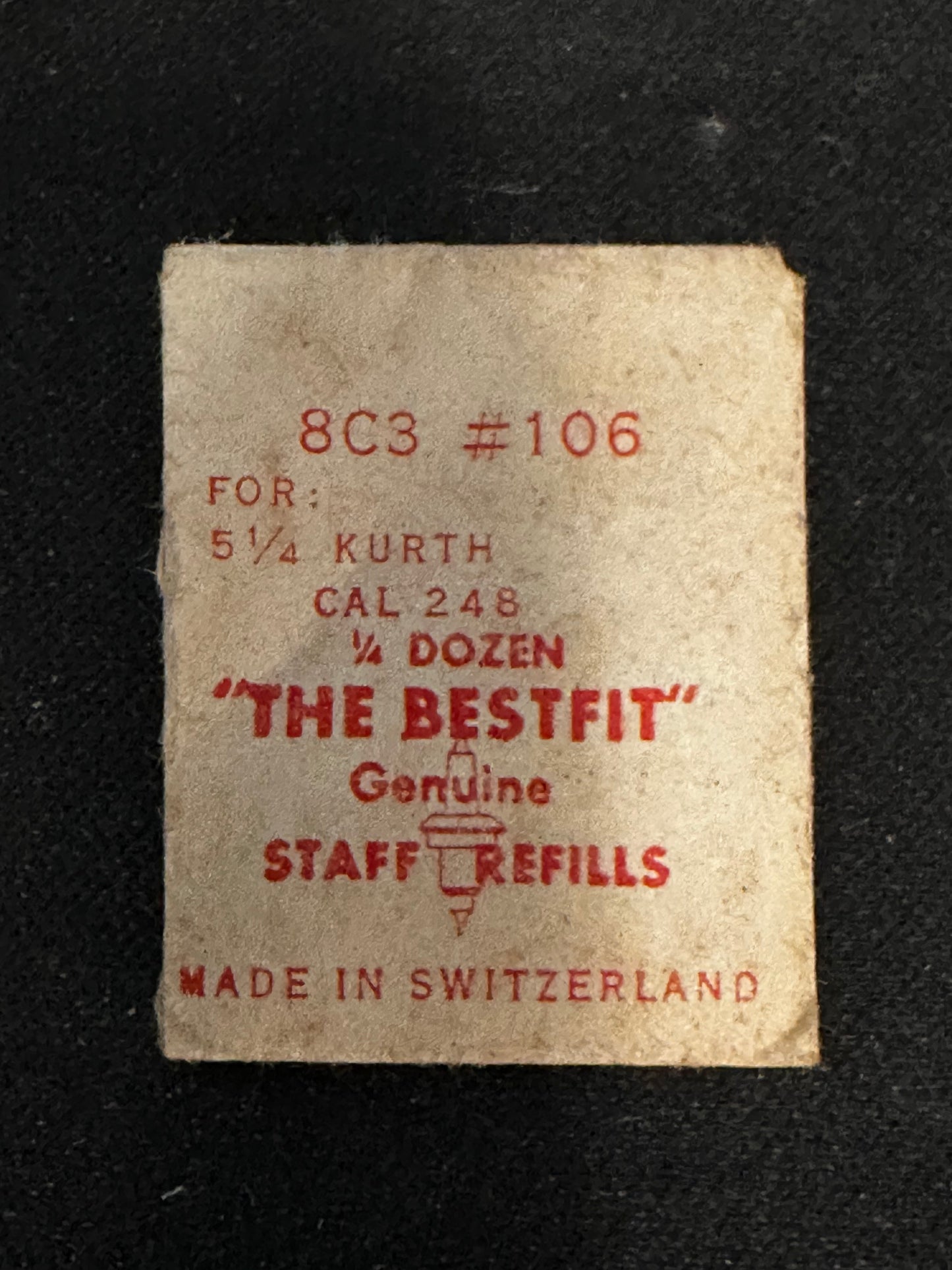 Bestfit Balance Staff Refill for Kurth caliber 248 movements - New