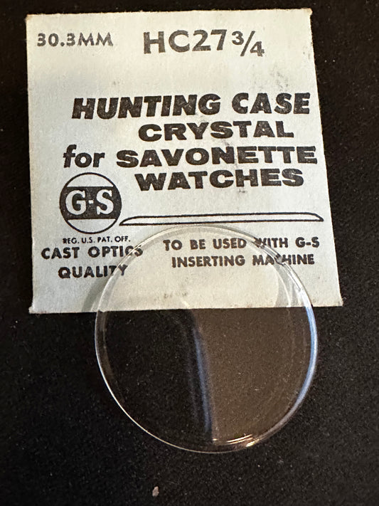 GS HC 27¾ Hunting Case Pocket Watch Crystal 30.3mm - New