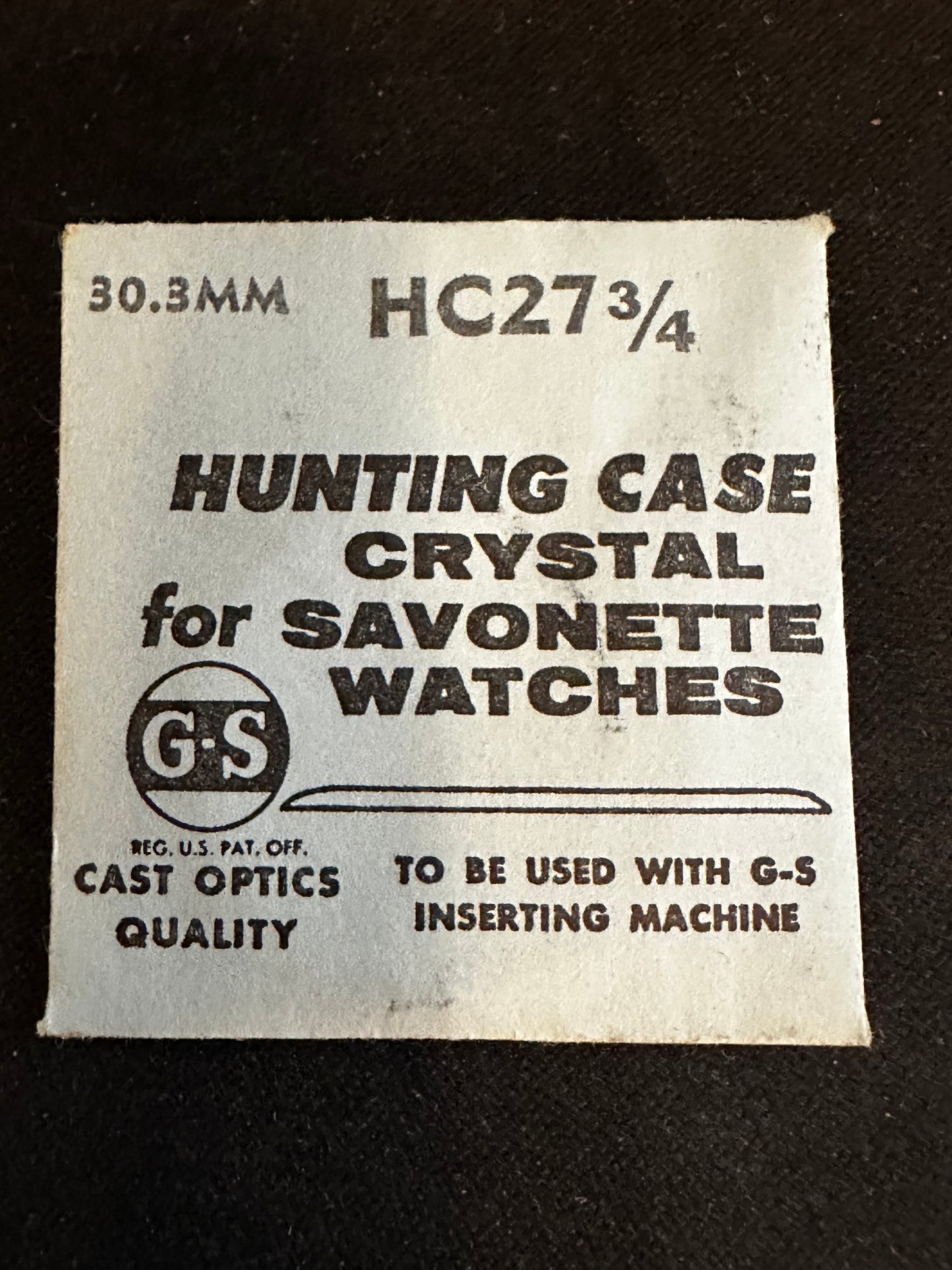 GS HC 27¾ Hunting Case Pocket Watch Crystal 30.3mm - New