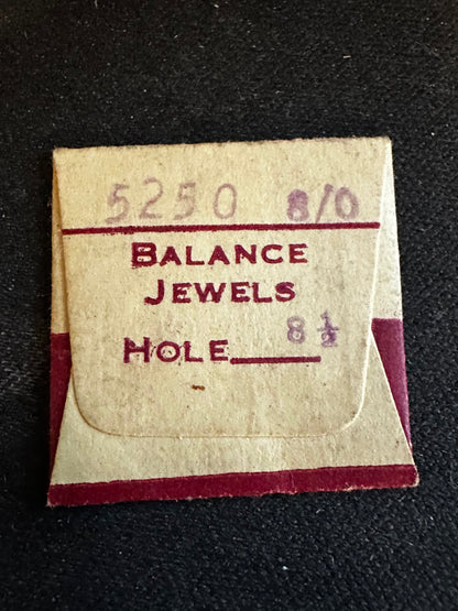 1/4 doz (3) Elgin Factory 8/0s Balance Hole Jewels No. 5250 Hole 8½ - New