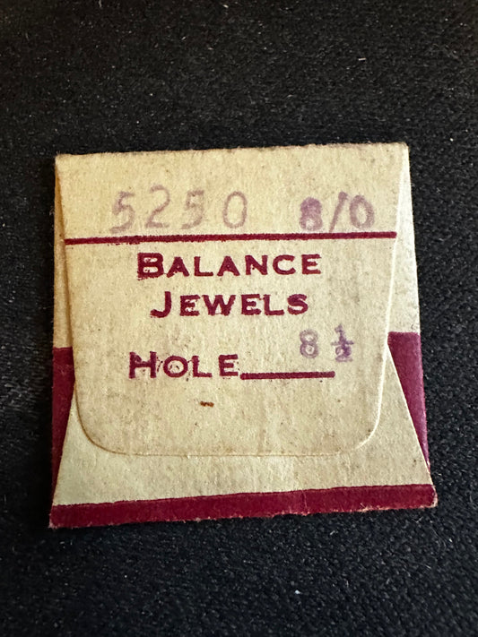 1/4 doz (3) Elgin Factory 8/0s Balance Hole Jewels No. 5250 Hole 8½ - New