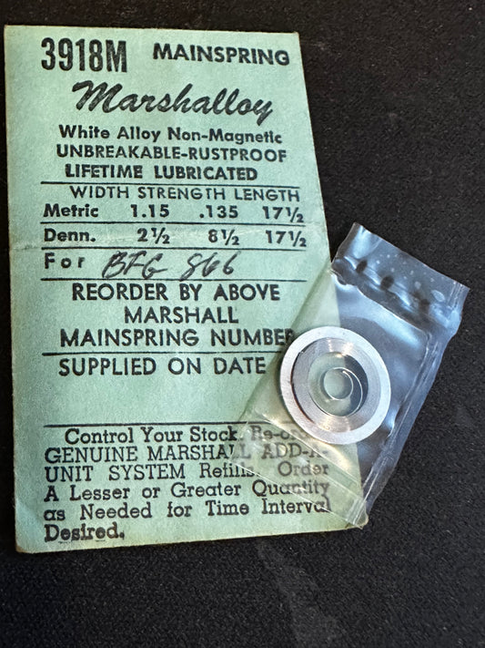 Marco Marshalloy Mainspring 3918M for BFG caliber 866, 875 - Alloy