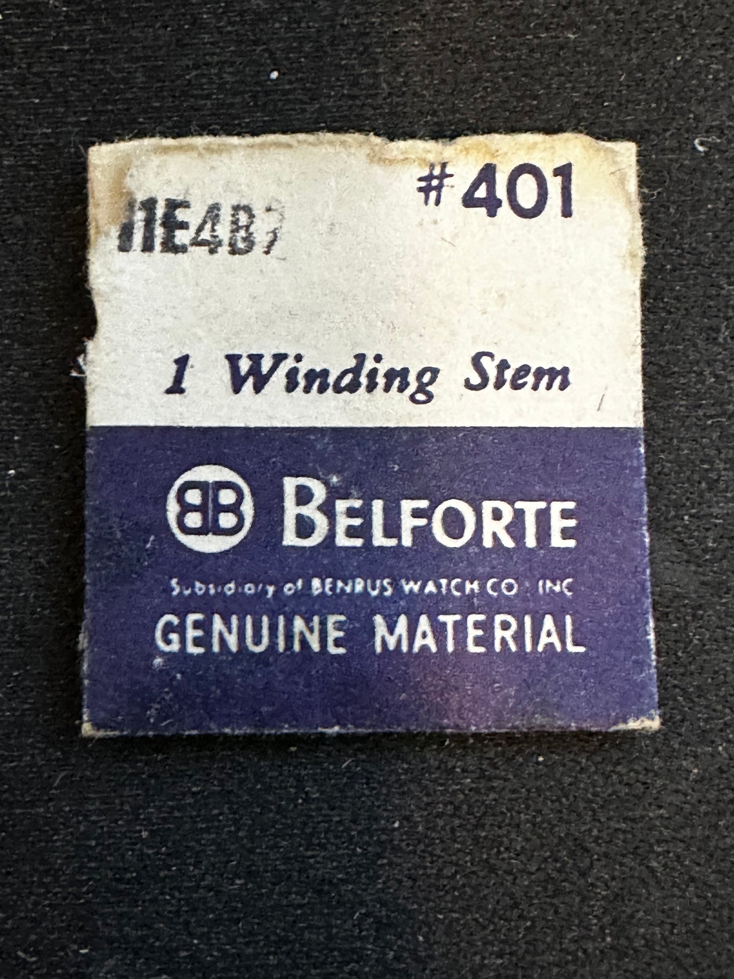 Belforte / Benrus Factory stem for caliber 11E4B7 movement - new in envelope