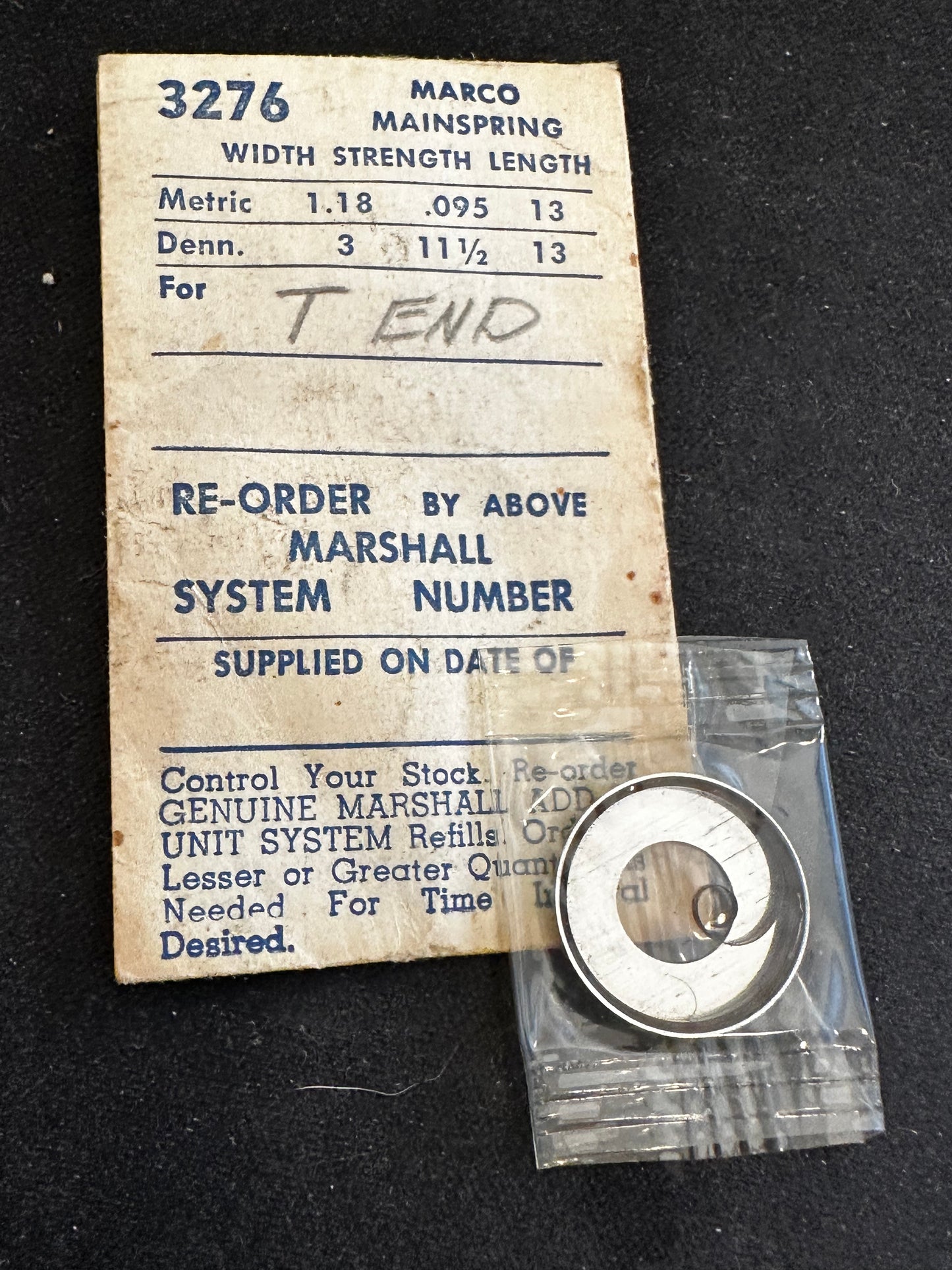 Marco Mainspring #3276 for Longines Caliber 23M - Steel
