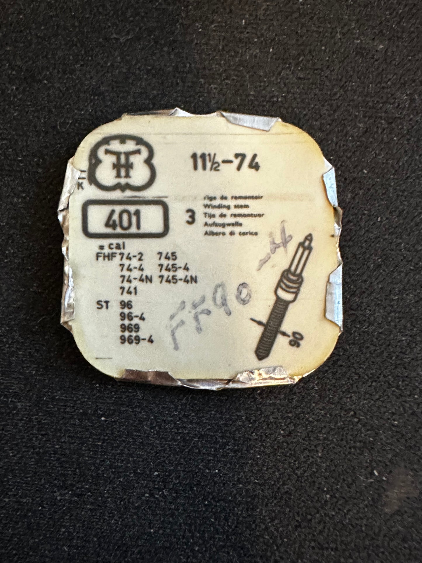 Ebauches SA - One stem for Standard (ST) caliber 96, 96-4, 969, 969-4 - new in packaging