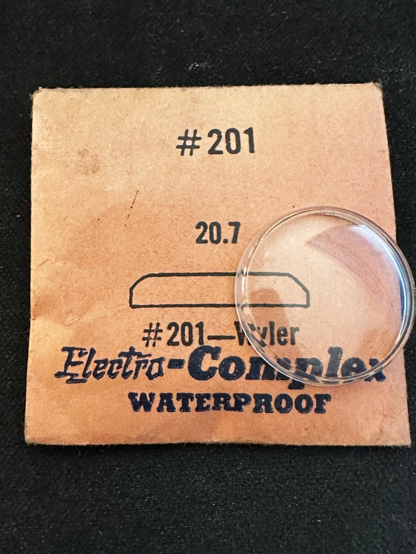 Electro-Seal #201 Crystal 20.7mm for Wyler Wrist Watch - New