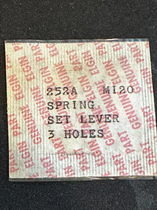 Elgin Factory Set Bridge / Set Lever Spring (3-hole) 252A for 18/0s Grade M120 (HB 81) movements