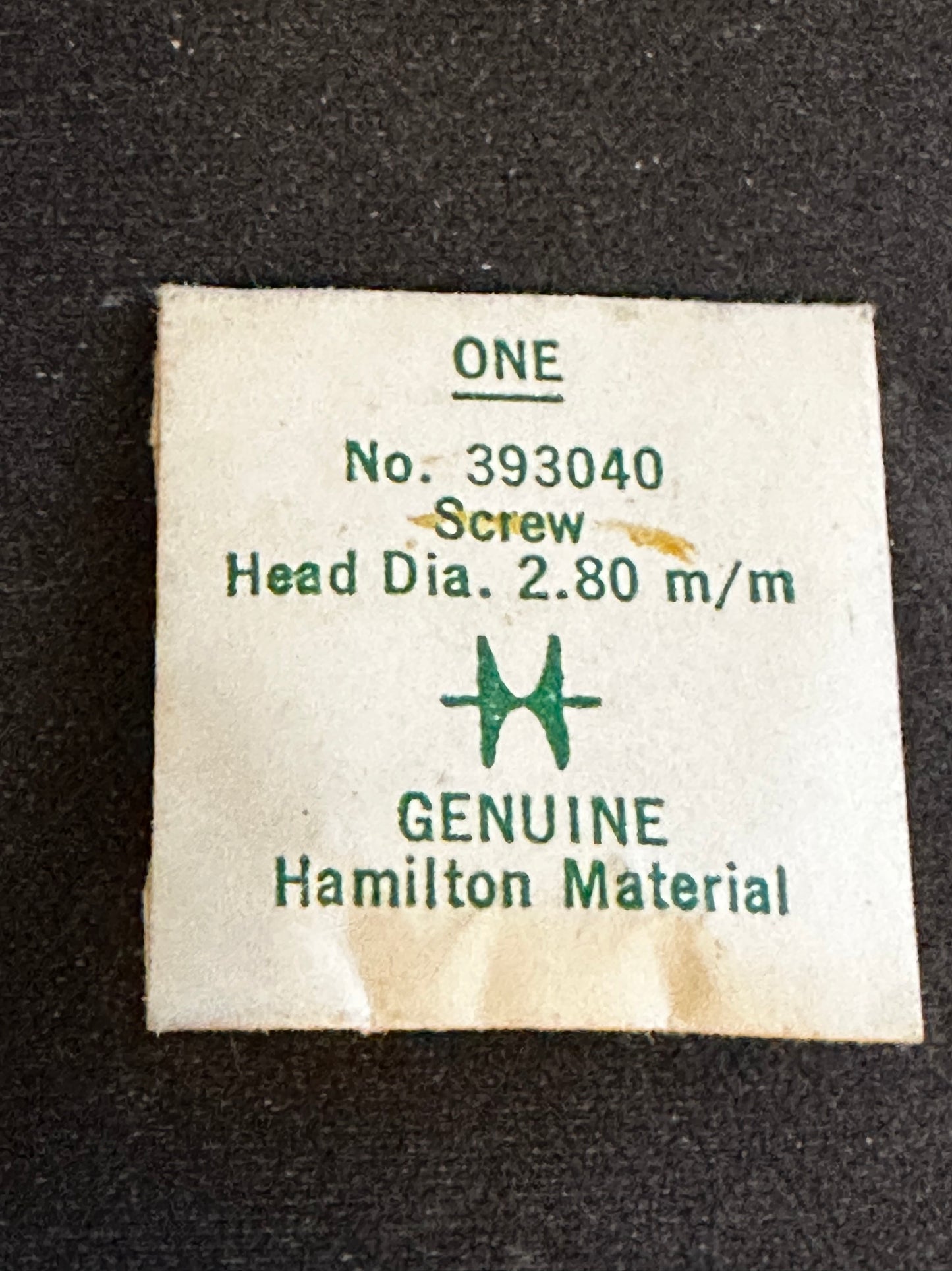 Hamilton Factory Case Screw for Hamilton 16s movements No. 393040
