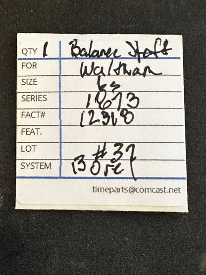 Waltham Factory Balance Staff for 6s Model 1873 No. 12318