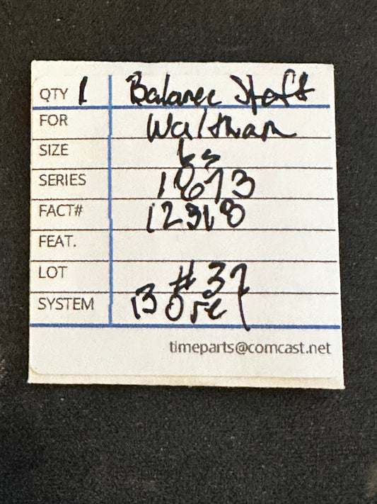 Waltham Factory Balance Staff for 6s Model 1873 No. 12318
