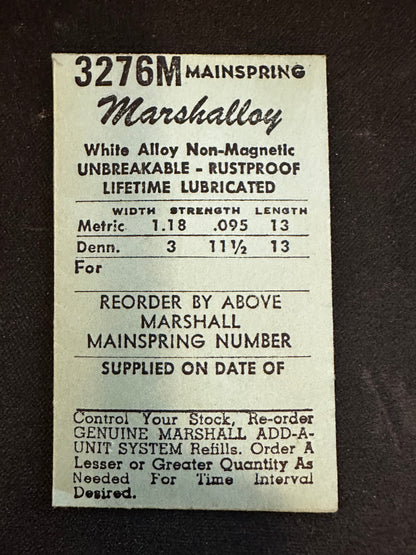 Marco Marshaloy Mainspring 3276M for Longines Caliber 23M - Alloy