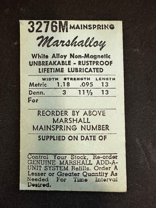 Marco Marshaloy Mainspring 3276M for Longines Caliber 23M - Alloy