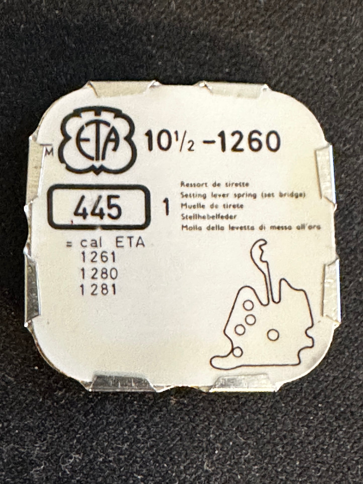 Set Bridge #445 for ETA caliber 1260, 10½ Ligne movements - new