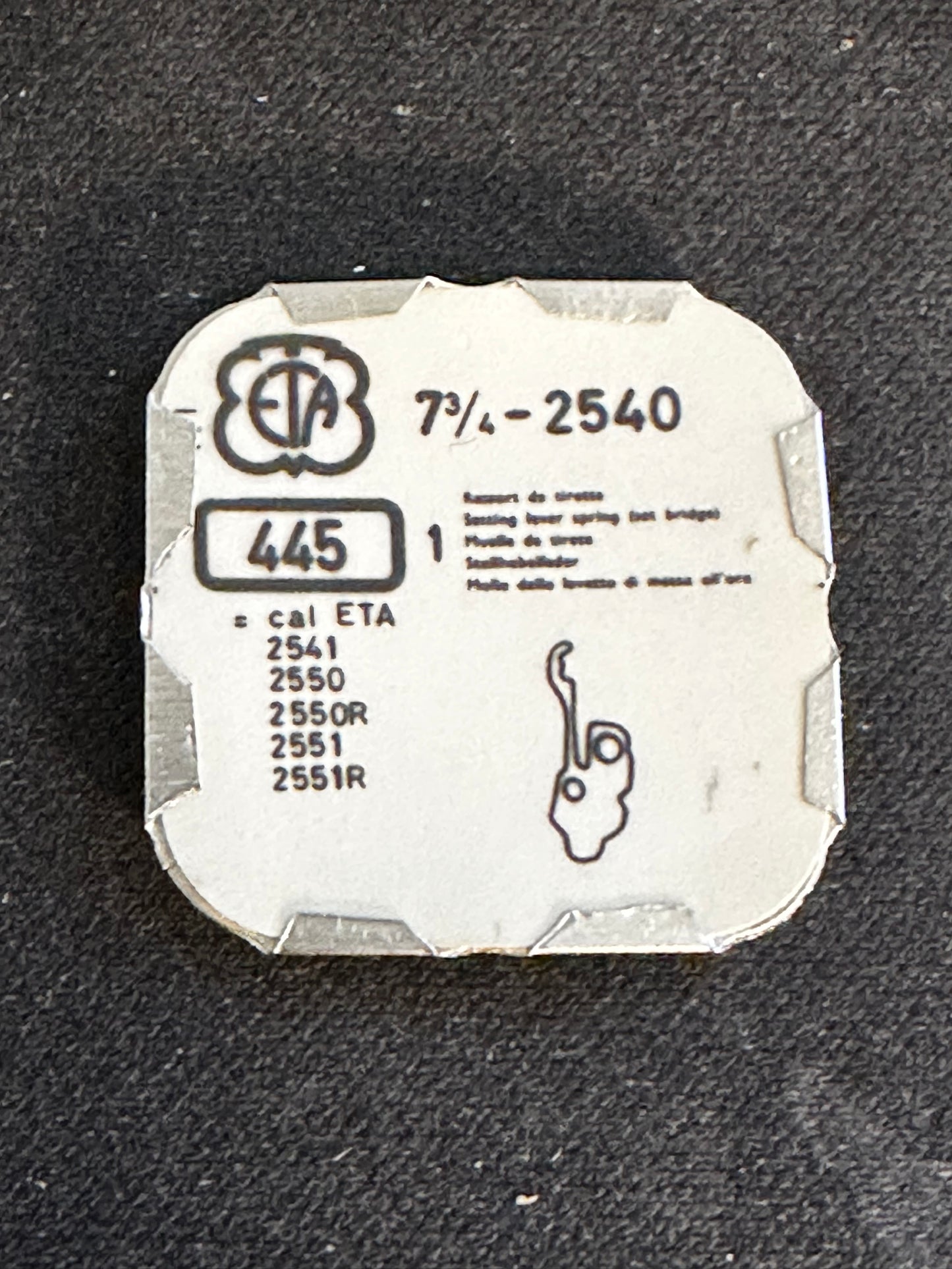 Set Bridge #445 for ETA caliber 2540, 7¾ Ligne movements - new