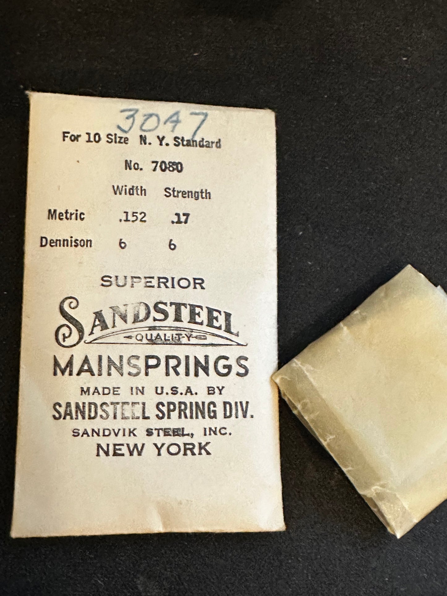 Sandsteel Mainspring for 10s N.Y. Standard No. 7080 - Steel