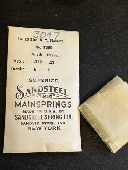 Sandsteel Mainspring for 10s N.Y. Standard No. 7080 - Steel