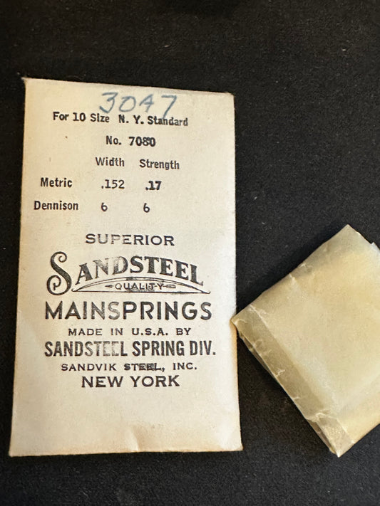 Sandsteel Mainspring for 10s N.Y. Standard No. 7080 - Steel