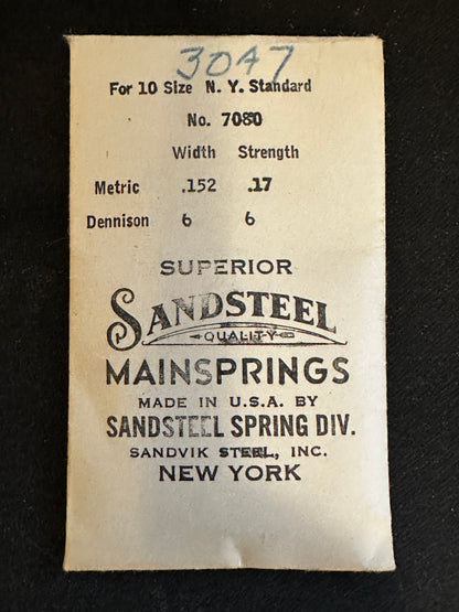 Sandsteel Mainspring for 10s N.Y. Standard No. 7080 - Steel