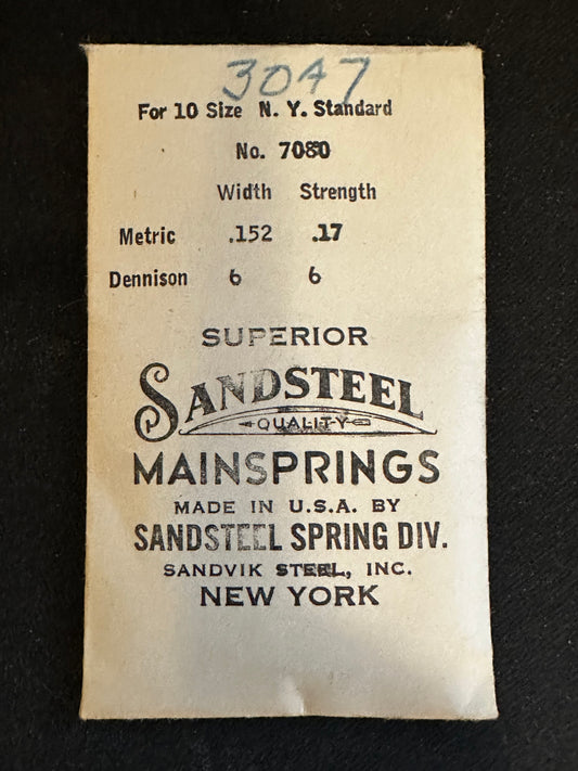 Sandsteel Mainspring for 10s N.Y. Standard No. 7080 - Steel