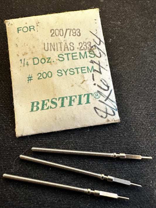BESTFIT stems (3) for Unitas caliber 233 - new in envelope