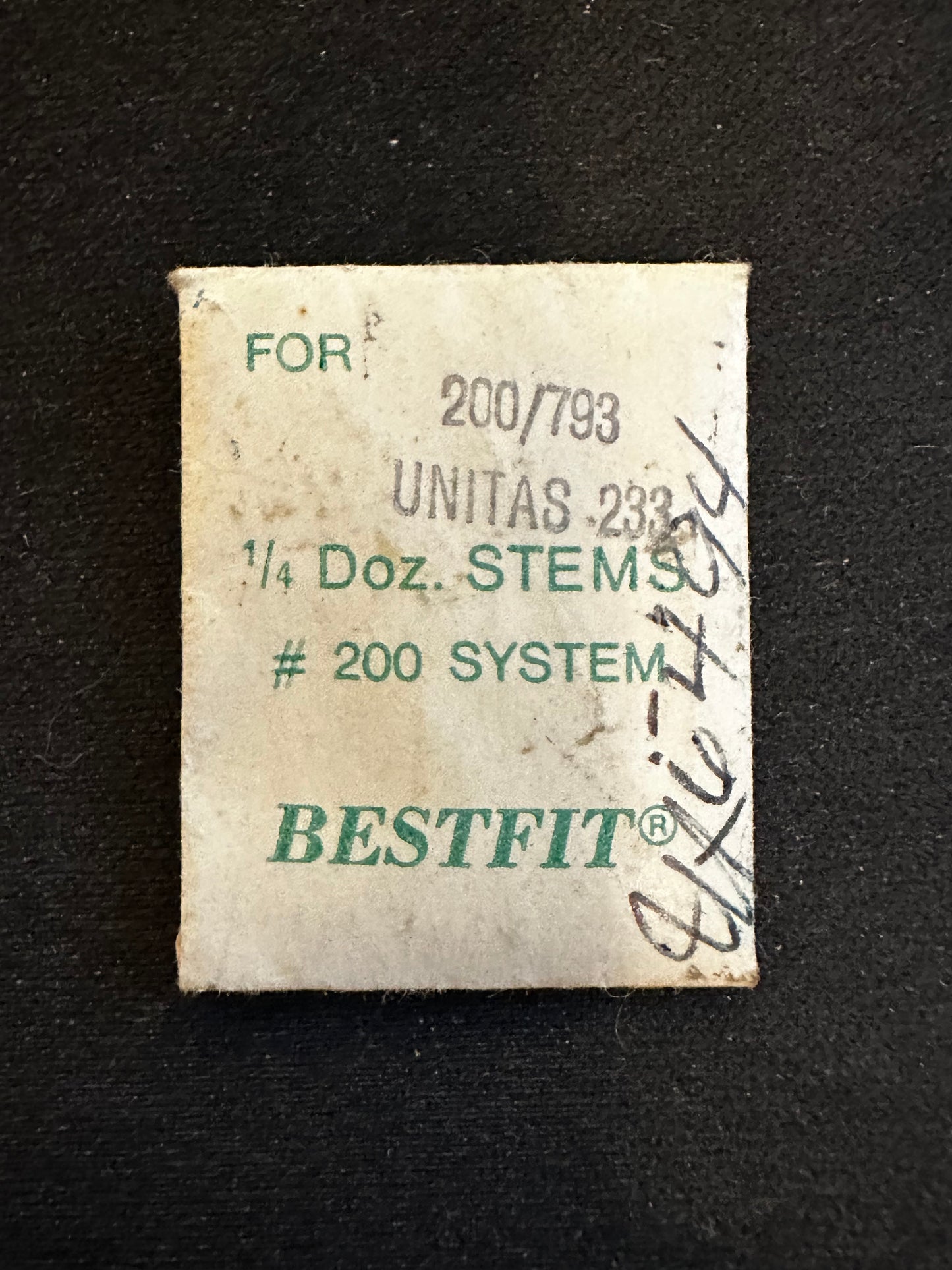 BESTFIT stems (3) for Unitas caliber 233 - new in envelope