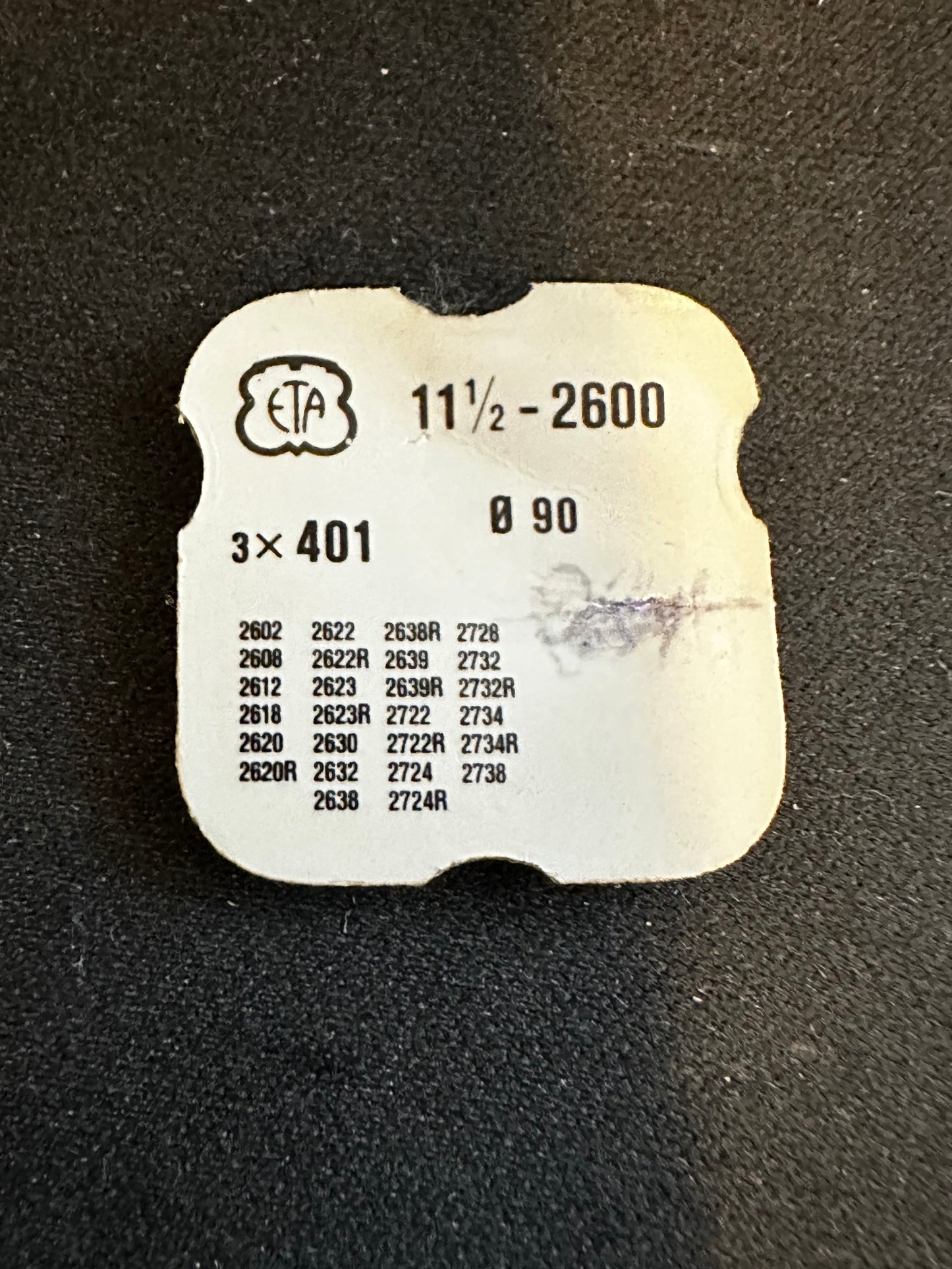 ONE Stem for ETA caliber 2600, 11½ ligne Movement