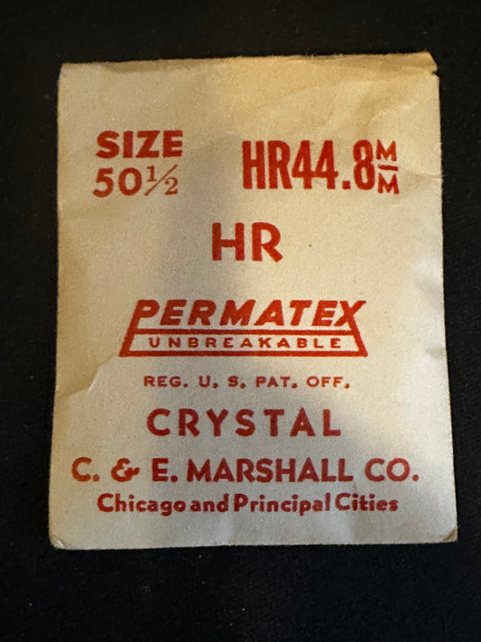 C & E Marshall PERMATEX 50½ HR44.8 Pocket Watch Crystal 44.8mm - New