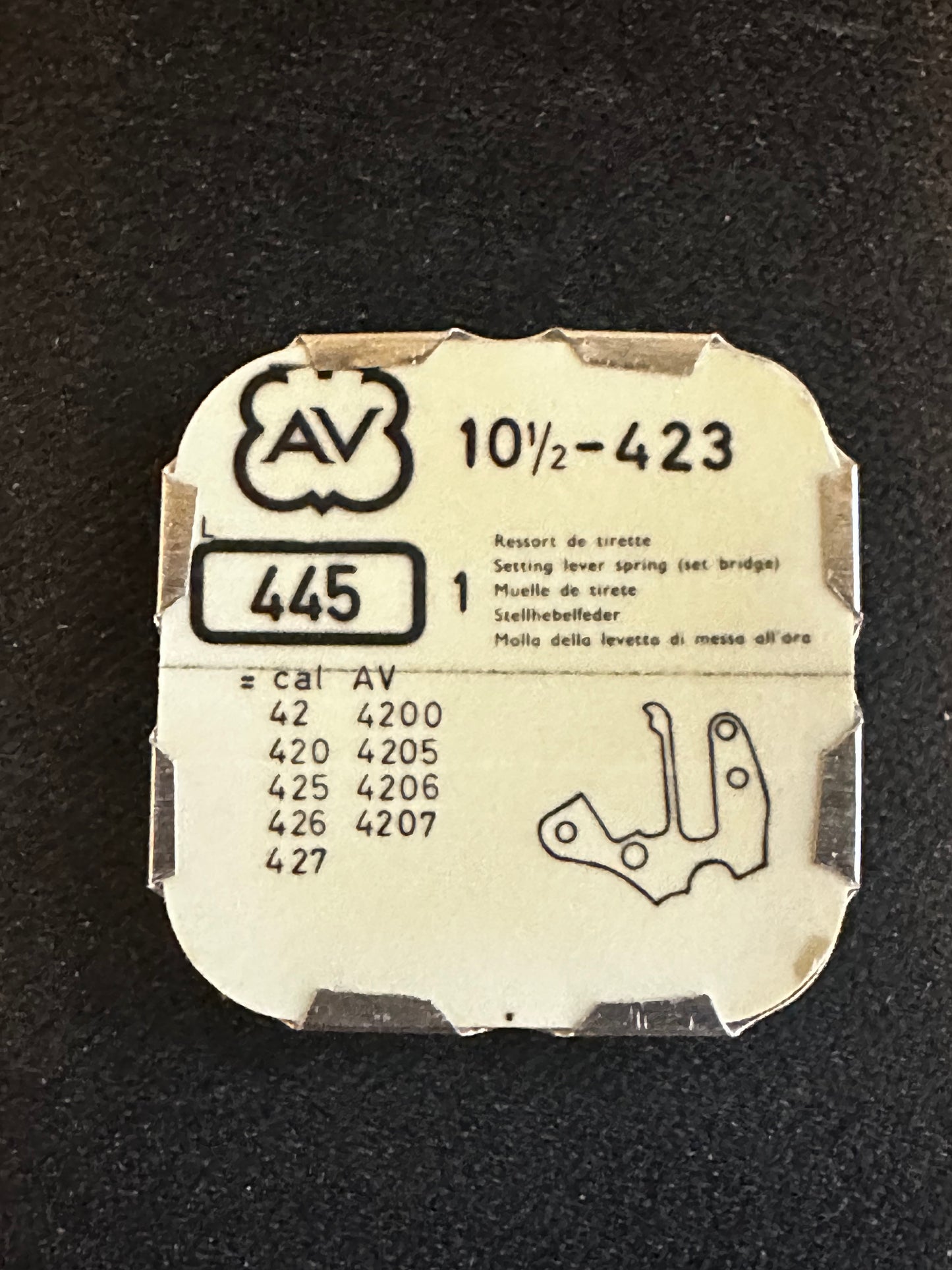 Set Bridge #445 for Aurore caliber 423, 10½ Ligne movements - new