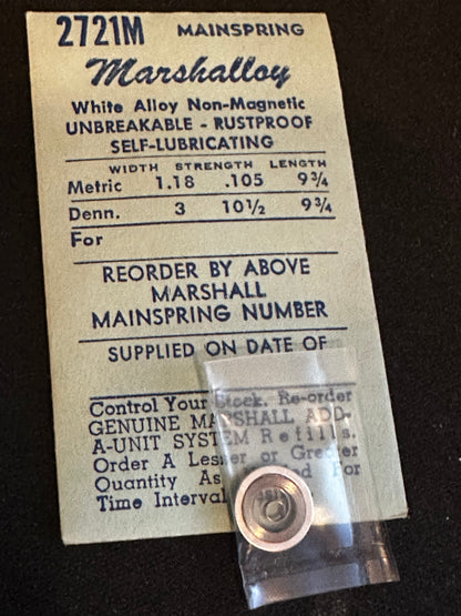Marco Marshalloy Mainspring 2721M for ETA 500, 501, 505, 508, 545, Gruen 354 - Alloy
