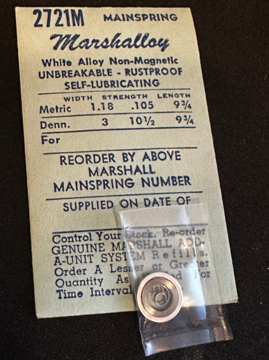 Marco Marshalloy Mainspring 2721M for ETA 500, 501, 505, 508, 545, Gruen 354 - Alloy