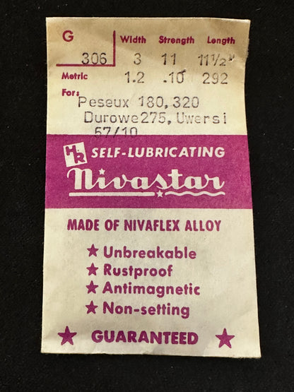 HR Nivastar Mainspring G306 for Peseux 180, 320, Durowe 275, Uwersi 57/10 - Alloy