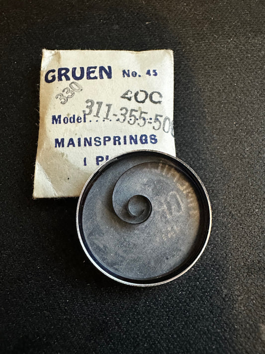 Gruen Factory Mainspring for Gruen caliber 311, 330, 355, 400, 500 - Steel
