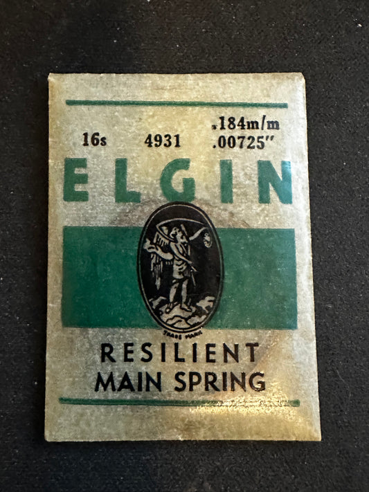 Elgin Factory Mainspring for 16s 23j Motor Barrel No. 4931 - Steel