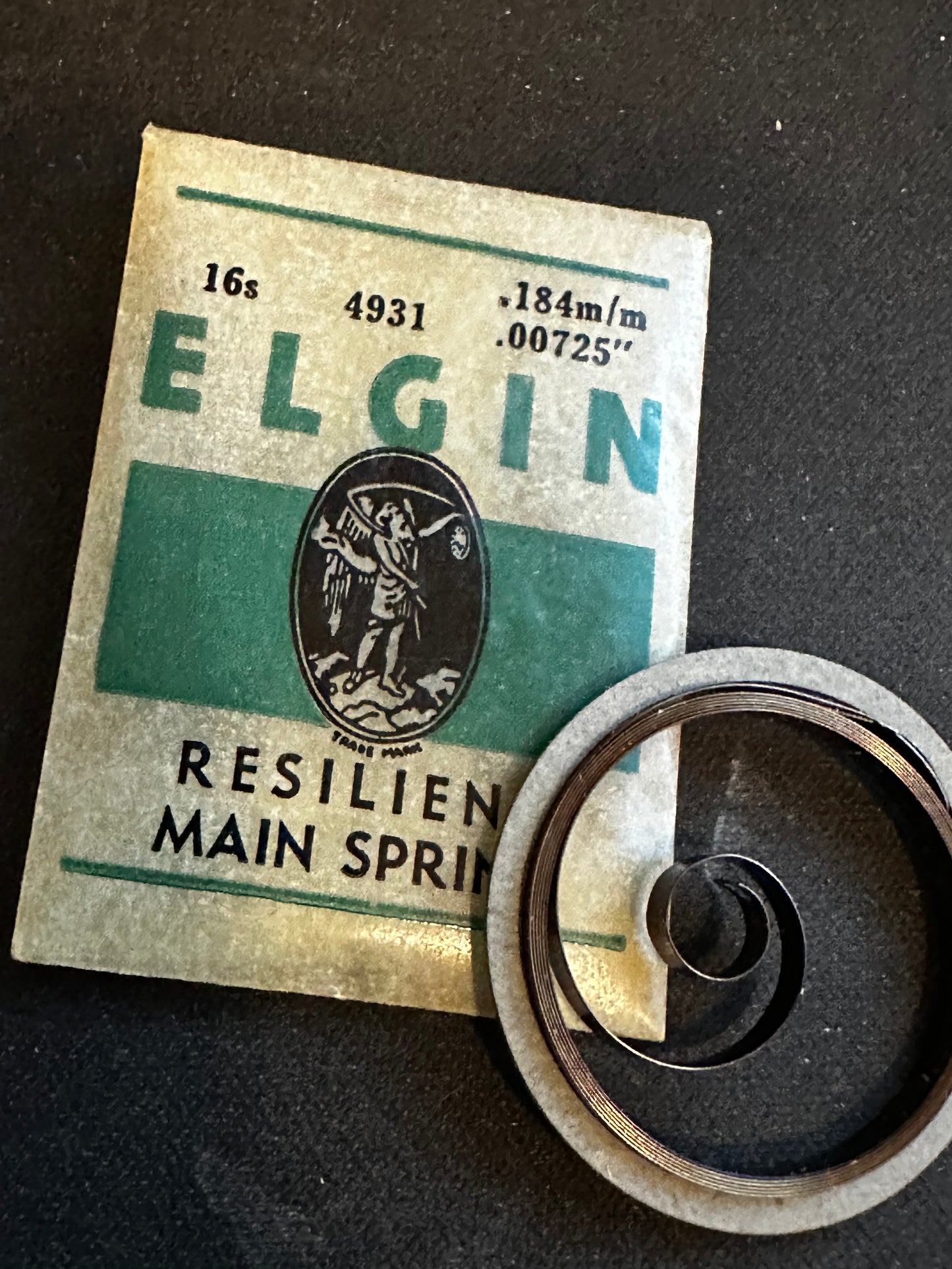 Elgin Factory Mainspring for 16s 23j Motor Barrel No. 4931 - Steel