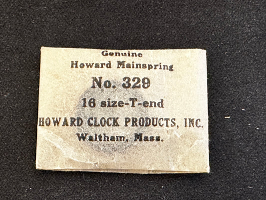 Howard Factory Mainspring for Howard 16s No. 329 - Steel