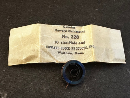 Howard Factory Mainspring for Howard 16s No. 328 - Steel