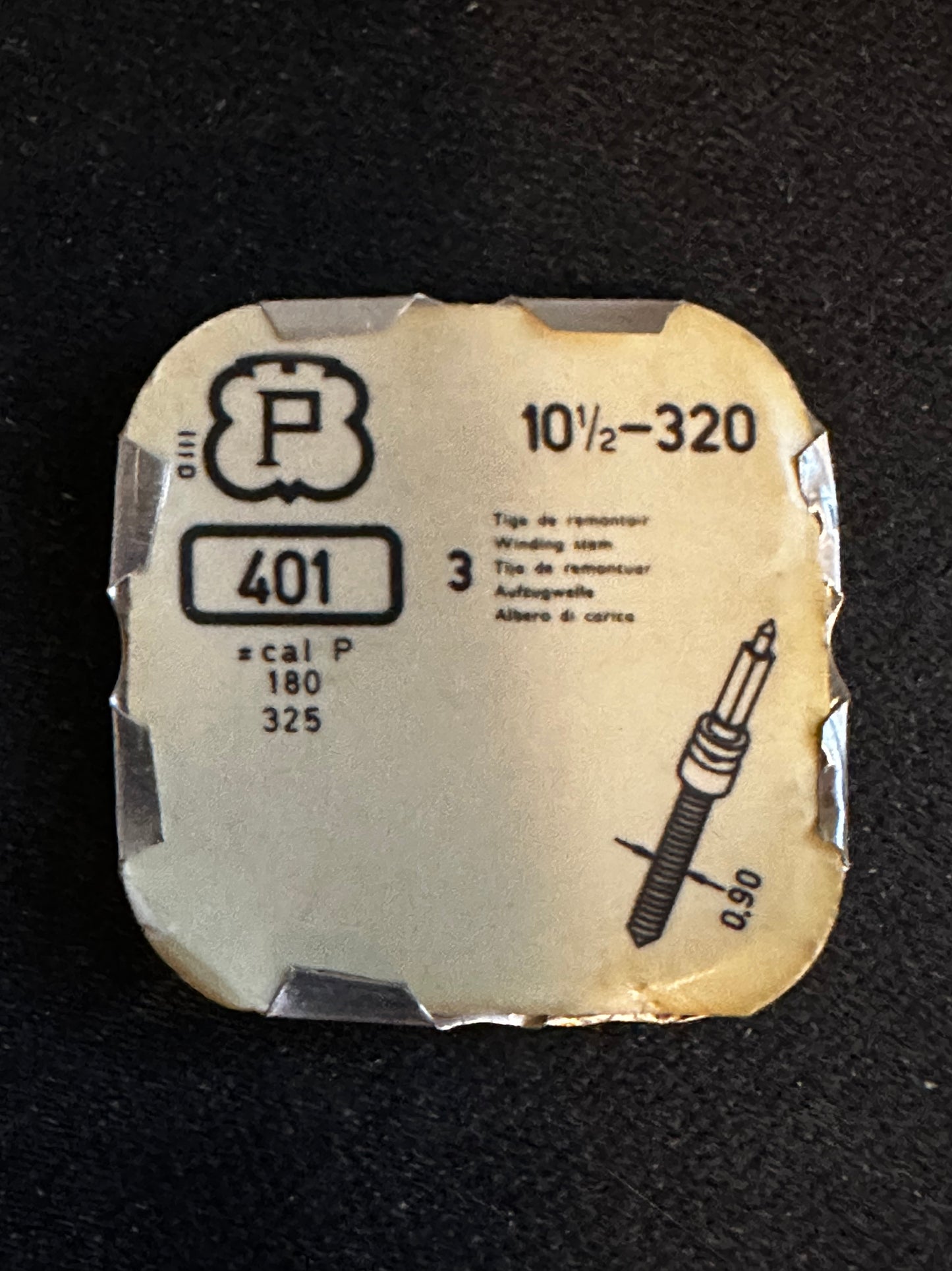 Ebauches SA - Two stems for Peseux (P) caliber 180, 320, 325 - new